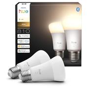 Philips Hue Blanco Bombilla LED inteligente E27, 810lm, A60, Pack de 2 | 9.5W, Luz Regulable Cálida 2700K, Regulación Ultrabaja, Control por App y Voz, Compatible con Alexa y Google y Apple Home