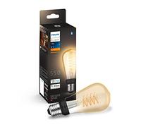 Philips Hue - Bombilla inteligente filamento, E27, Pera, Luz cálida regulable, 7W, Compatible con Alexa y Google Home - Pack de 1 Bombilla LED inteligentes, 1 Unidad (Paquete de 1)