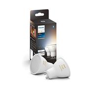 Philips Hue - Bombilla inteligente, GU10, Luz cálida y fría, 5W, Compatible con Alexa y Google Home - Pack de 2 Bombillas LED inteligentes