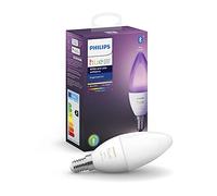 Philips Hue Bombilla Inteligente Vela LED E14, 5.2 W, con Bluetooth, Luz Blanca y de Colores, Compatible con Alexa y Google Home