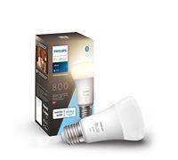 Philips Hue - Bombilla led inteligente, casquillo E27, Luz cálida regulable, 9W - 800 lumens, Bluetooth, Compatible con Zigbee y Alexa