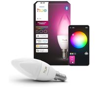 Philips Hue Bombilla LED inteligente E14 Vela, B39, 1 Ud, White and Color Ambiance, Luz de Espectro Completo 1000 K-20000 K, 500 lm, Regulación Ultrabaja, Chromasync, Alexa, Google Home, Apple Home
