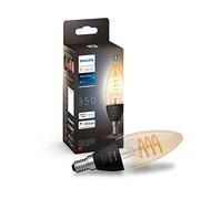 Philips Hue - Bombilla LED inteligente Filamento E14 Vela, Luz Blanca de Cálida a Fría 4.6W (Eq. 30W) 350 lúmens, Compatible con Alexa y Google Home