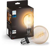 Philips Hue - Bombilla Led Inteligente Filamento, Luz Cálida Regulable, 7W 550Lm, casquillo E27 G93, Compatible con Alexa y Google Home