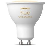 Philips Hue - Bombilla LED Inteligente, GU10, Luz Blanca de Cálida a Fría, 4.2W 400 lúmens, Compatible con Alexa y Google Home - Pack Bombilla LED inteligente