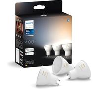 Philips Hue - Bombilla LED Inteligente, GU10, Luz Blanca de Cálida a Fría, 4.2W 400 lúmens, Compatible con Alexa y Google Home - Pack de 3 Bombillas LED inteligentes