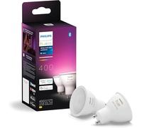 Philips Hue - Bombilla LED Inteligente, GU10, Luz Blanca y de Colores, 4.2W 400 lúmens, Compatible con Alexa y Google Home - Pack de 2 Bombillas LED inteligentes