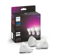 Philips Hue - Bombilla LED Inteligente, GU10, Luz Blanca y de Colores, 4.3W 350 Lumens, Compatible con Alexa y Google Home - Pack de 3 Bombillas LED inteligentes