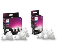 Philips Hue Bombilla Led inteligente GU10, pack 5un, luz blanca y de color (16M colores), compatible con Bluetooth, control por voz con Alexa, Apple Home y Google Assistant