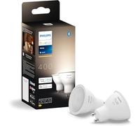 Philips Hue - Bombilla Led Inteligente, Luz Cálida Regulable, Foco empotrable GU10, 4.2W 400 Lúmens, Compatible con Alexa y Google Home - Pack de 2 bombillas inteligentes