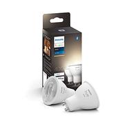Philips Hue - Bombilla Led Inteligente, Luz Cálida Regulable, Foco empotrable GU10, 5.2W 400 Lumens, Compatible con Alexa y Google Home - Pack de 2