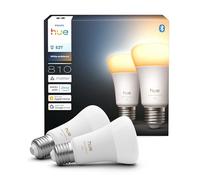 Philips Hue Bombillas LED Inteligentes A60, White Ambiance, Luz Blanca cálida a fría, E27, 6W, Regulable 1000-20.000K, 810 lm, funciona con Alexa, Google Assistant y Apple Home, Pack de 2