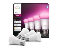 Philips Hue Bombillas LED Inteligentes A60, White and Color Ambiance, Luz blanca y de colores, E27, 6 W, Regulable 1000-20.000 K, 810 lm, Alexa, Google Assistant y Apple Home, Pack de 4