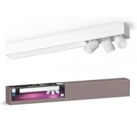 Philips Hue Centris Lámpara de Techo con 3 Focos LED Inteligentes, Blanco | Luz Blanca y de Colores, Control por App y Voz, Compatible con Alexa, Google y Apple Home, 3 Bombillas LED GU10 3700lm, 4.2W