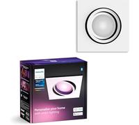 Philips Hue Centura Foco Inteligente Empotrable LED Cuadrado, 350 lm, 5.7W, Luz Blanca y de Colores, Compatible con Alexa y Google Home, Color Blanco