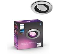Philips Hue Centura Foco LED Empotrable Redondo, Cabezal Negro Orientable | 70mm, 400lm, Luz LED Inteligente Blanca y de Colores, Control por App y Voz, Compatible con Alexa, Google y Apple Home