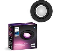 Philips Hue Centura Foco LED Empotrable Redondo, Cabezal Orientable Negro | 70mm, 400lm, Luz LED Inteligente Blanca y de Colores, Control por App y Voz, Compatible con Alexa, Google y Apple Home
