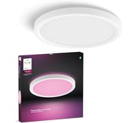 Philips Hue Devote Plafón Delgado, S, 291 mm Redondo, Blanco | Luz White and Colour Ambiance, LED Inteligente, 16,6 W, Regulable, Control con Aplicación Bluetooth, Hogar Inteligente
