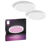 Philips Hue Devote Smart LED Panel Light, Ambiente Blanco y Color, Redondo 30cm, 16.6W, 2000 Lumens, Marco Blanco para Iluminación Interior del Hogar, Techo, Sala de Estar, Cocina, Pasillo, 2 Pack