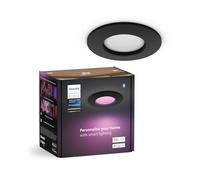 Philips Hue Downlights Slim, 90 mm, Tira LED, luz blanca y de color, compatible con Bluetooth, control por voz con Alexa, Apple Home y Google Assistant, en negro