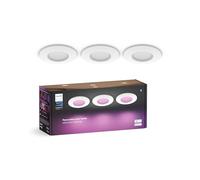 Philips Hue Downlights Slim (Pack de 3un), Tira LED, 90 mm, luz blanca y de color, compatible con Bluetooth, control por voz con Alexa, Apple Home y Google Assistant, en blanco