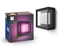 Philips Hue Econic Aplique cuadrado LED inteligente negro, luz blanca y de colores, compatible con Amazon Alexa, Apple HomeKit y Google Assistant