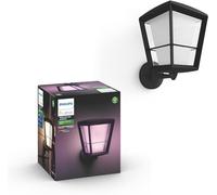 Philips Hue Econic Farol Exterior LED Brazo Ascendente 1140lm Negro | Luz Blanca y de Colores Regulable, Control por App y Voz, Compatible con Alexa, Apple y Google Home, con Tacos y Tornillos