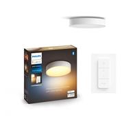Philips Hue Enrave M Lámpara LED de Techo Inteligente + Interruptor Blanca | Luz Blanca de Cálida a Fría, Con Interruptor Inalámbrico, Control por App y Voz, Compatible con Alexa, Google y Apple Home