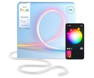 Philips Hue Essentials Flex Tira LED Inteligente Flexible RGBIC 5 metros | Escenas y Efectos Personalizables, Para Formas Irregulares, Control por App y Voz, Compatible Alexa, Google y Apple Home