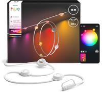Philips Hue Festavia Guirnalda de Luces Permanente, 18 m, Atenuable, Resistente a la Intemperie, Resistente al Agua, Fácil Instalación, Luz Blanca y de Colores, Cable Blanco
