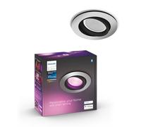 Philips Hue White & Color Ambiance Centura focos empotrables redondos 1 pack, regulables para sistema de Hue, 16 millones de colores, control inteligente de la luz mediante voz y app, aluminio