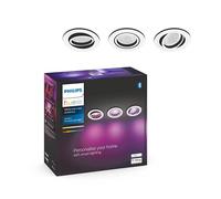 Philips Hue - Foco Inteligente Empotrable Hue Centura 5.7W, 350 lm, Luz Blanca y de Colores, compatible con Alexa y Google Home - Blanco, Pack de 3