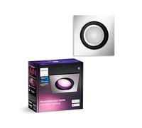 Philips Hue - Foco Inteligente Empotrable Hue Centura 5.7W, 350 lm, Luz Blanca y de Colores, compatible con Alexa y Google Home - Marco cuadrado Gris/Negro