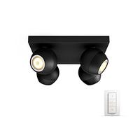 Philips Hue - Buckram Lámpara de Techo Plate/Spiral White Amb. Black