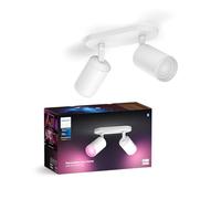 Philips Hue Fugato Foco de 2 Luces LED Inteligentes Regulables, Blanco | Luz Blanca y de Colores, Control por App y Voz, Compatible con Alexa, Google y Apple Home, Incluye 2 Bombillas LED GU10 350lm