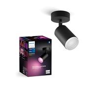 Philips Hue Fugato Foco LED Inteligente Regulable Individual, Negro | Luz Blanca y de Colores, Control por App y Voz, Compatible con Alexa, Google y Apple Home, Incluye Bombilla LED GU10 350lm