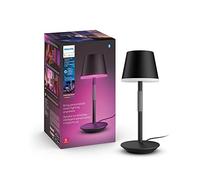 Philips Hue Go Lámpara LED de Mesa Inteligente Inalámbrica 530lm Negro | Para Interior y Exterior, Luz Blanca y de Colores Regulable, Control por App y Voz, Compatible con Alexa, Google y Apple Home