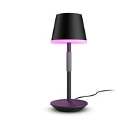 Philips Hue Go Portable - Lámpara de mesa inteligente portátil, lámpara de mesa led recargable, Luz Blanca y de Colores, para interior y exterior (IP20/54), Compatible con Alexa y Google Home, negra