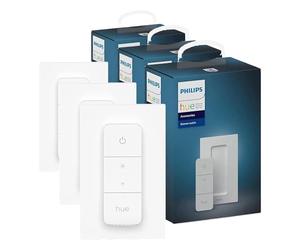 Philips Hue Hue Dimmer Switch Interruptor inteligente, Blanco Paquete de 3)