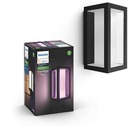 Philips Hue Impress Aplique exterior negro LED inteligente, luz blanca y de colores, compatible con Amazon Alexa, Apple HomeKit y Google Assistant