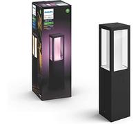 Baliza de jardín led exterior imprex 47.5 cm 600 lm acero inoxidable negro resistencia ip44 interruptor con temporizador