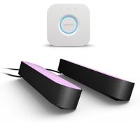 Philips Hue - Barras de Luz Hue Play, Luz Blanca y de Colores, con Hue Bridge, Funciona con Alexa, Google Assistant y Apple HomeKit, Negro - Pack de 2