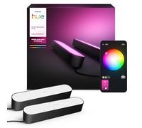 Philips Hue - Kit Inicio Barras de Luz led Hue Play, Luz led Blanca y Luces de Colores, Sincroniza tus luces con TV y juegos, Funciona con Alexa, Google Assistant y Apple HomeKit, Negro-Pack de 2