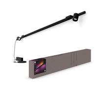 Philips Hue - Kit Perifo Iluminación en carril Luz Blanca y de Colores - Set base de pared (negro) de 200cm con 2 focos y tubo de luz Gradient - Anclajes incluidos