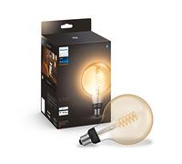 Philips Hue Lámpara de globo gigante de filamento LED E27 blanca, diseño vintage, regulable, luz blanca cálida, controlable mediante aplicación, transparente, 929002459001