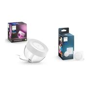 Philips Hue - Lámpara de mesa inteligente Hue Iris, Luz Blanca y de Colores, Portátil, Compatible con Alexa y Google Home, Blanca & Interruptor Tap blanco instalación sin cables, Bluetooth