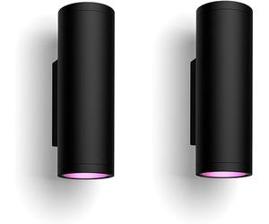 Philips Hue - Lámpara inteligente Hue Appear, Paquete de 2, Aplique Exterior LED Inteligente, Luz Blanca y de Colores, Compatible con Alexa y Google Home, Color Negro