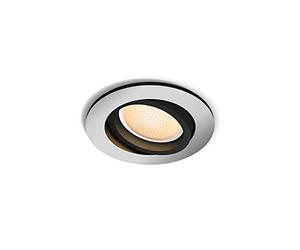 Philips Hue - Lámpara inteligente, Hue Milliskin, Foco Empotrable LED Inteligente, Luz Blanca de Cálida a Fría, Compatible con Alexa y Google Home, Color Aluminio