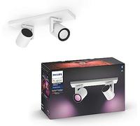 Philips Hue - Lámpara LED inteligente Philips Hue Argenta, 5.7W-350 lúmens, Luz Blanca y de Colores, Compatible con Alexa y Google Home, 2 Focos LED, Blanco
