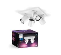 Philips Hue - Lámpara LED inteligente Philips Hue Argenta, 5.7W-350 lúmens, Luz Blanca y de Colores, Compatible con Alexa y Google Home, 4 Focos LED, Blanco